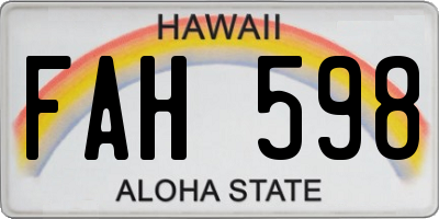 HI license plate FAH598