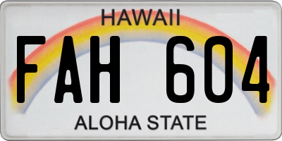 HI license plate FAH604