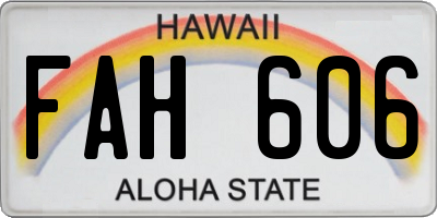 HI license plate FAH606