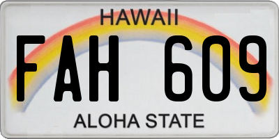 HI license plate FAH609
