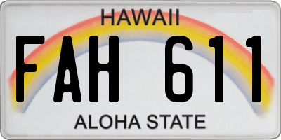 HI license plate FAH611