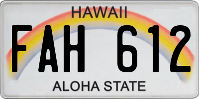 HI license plate FAH612