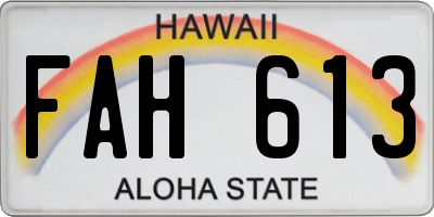 HI license plate FAH613