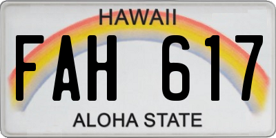 HI license plate FAH617