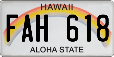HI license plate FAH618