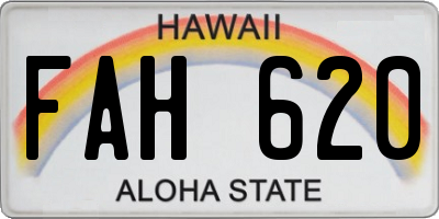 HI license plate FAH620