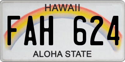 HI license plate FAH624