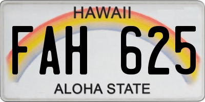 HI license plate FAH625