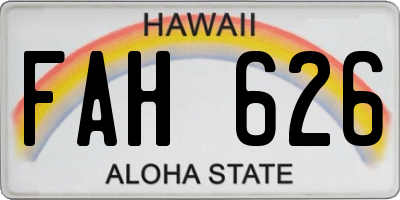 HI license plate FAH626