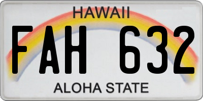 HI license plate FAH632