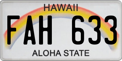 HI license plate FAH633
