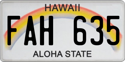 HI license plate FAH635
