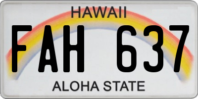 HI license plate FAH637