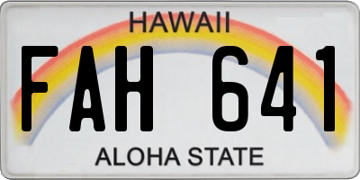 HI license plate FAH641