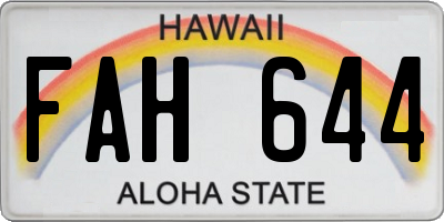 HI license plate FAH644