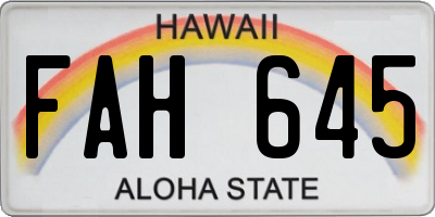 HI license plate FAH645