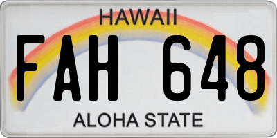 HI license plate FAH648