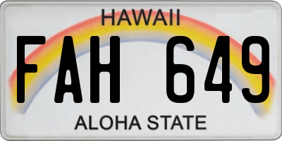 HI license plate FAH649