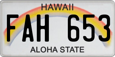 HI license plate FAH653