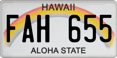 HI license plate FAH655