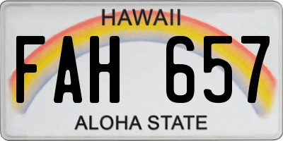 HI license plate FAH657