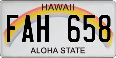 HI license plate FAH658