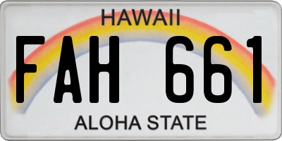 HI license plate FAH661