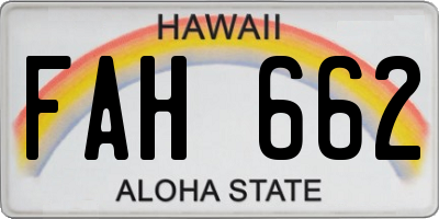 HI license plate FAH662