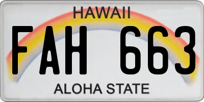 HI license plate FAH663