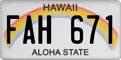 HI license plate FAH671
