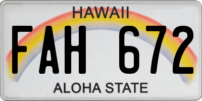 HI license plate FAH672