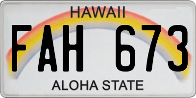 HI license plate FAH673