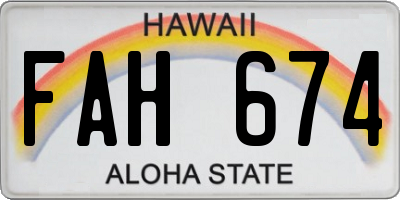 HI license plate FAH674