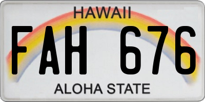 HI license plate FAH676