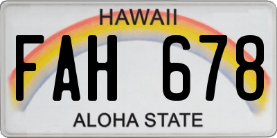 HI license plate FAH678