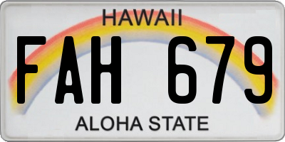 HI license plate FAH679