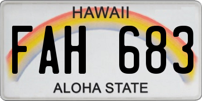 HI license plate FAH683