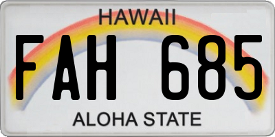 HI license plate FAH685