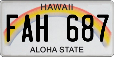 HI license plate FAH687