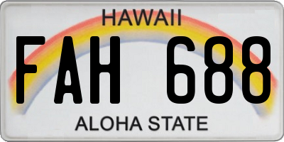 HI license plate FAH688