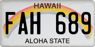 HI license plate FAH689