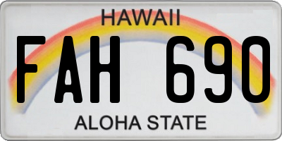 HI license plate FAH690