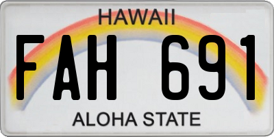 HI license plate FAH691