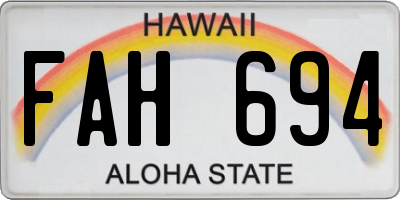 HI license plate FAH694