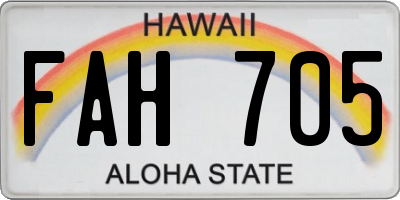 HI license plate FAH705