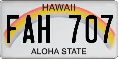 HI license plate FAH707
