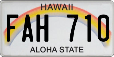 HI license plate FAH710