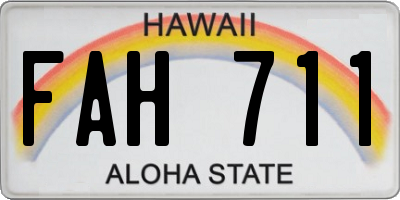 HI license plate FAH711