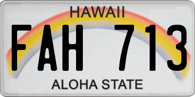 HI license plate FAH713