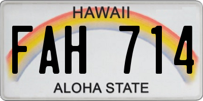 HI license plate FAH714